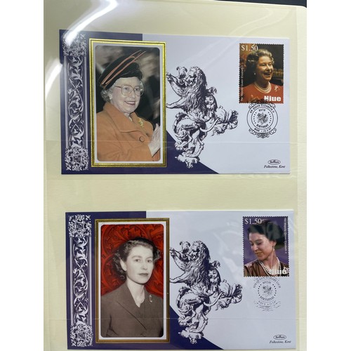 676 - FIVE A4 BINDERS OF THE QUEENS 80TH BIRTHDAY STAMP AND COIN COVER COLLECTION