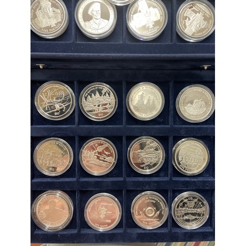 647 - WESTMINSTER MINT FIVE POUND COIN COLLECTION CHANNEL ISLANDS AND COMMONWEALTH 10 DOLLAR BATTLE SERIES... 