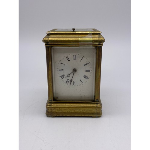 656 - BRASS CASED CARRIAGE CLOCK A/F