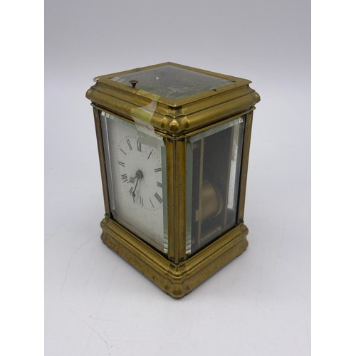 656 - BRASS CASED CARRIAGE CLOCK A/F