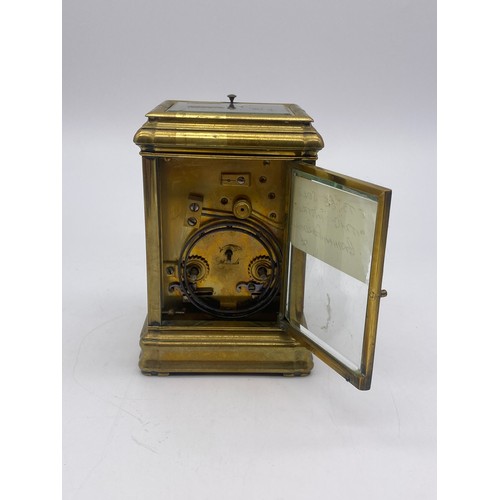 656 - BRASS CASED CARRIAGE CLOCK A/F