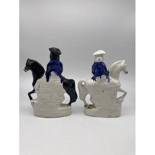 658 - PAIR OF STAFFORDSHIRE FLAT BACK FIGURE GROUPS OF HIGHWAYMAN