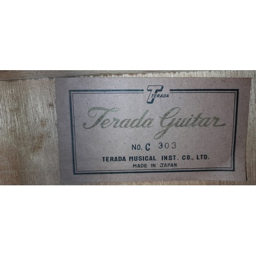 410 - TERADA GUITAR NUMBER 303 ACOUSTIC IN FLIGHT CASE