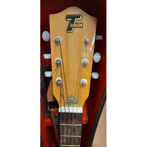 410 - TERADA GUITAR NUMBER 303 ACOUSTIC IN FLIGHT CASE