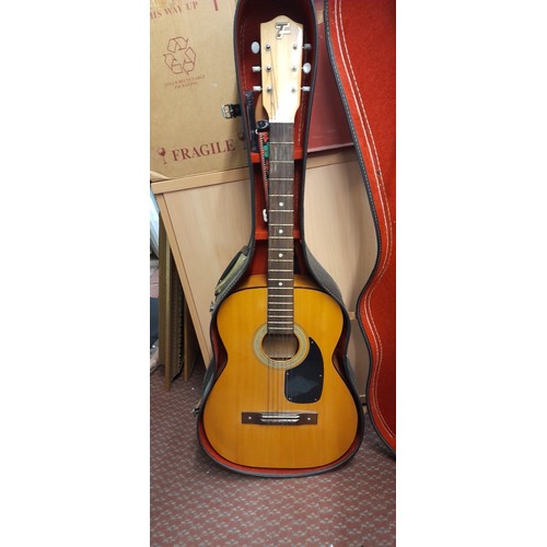 410 - TERADA GUITAR NUMBER 303 ACOUSTIC IN FLIGHT CASE