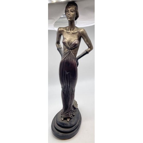 520 - RESIN MOULDED FEMALE ART DECO FIGURE A/F