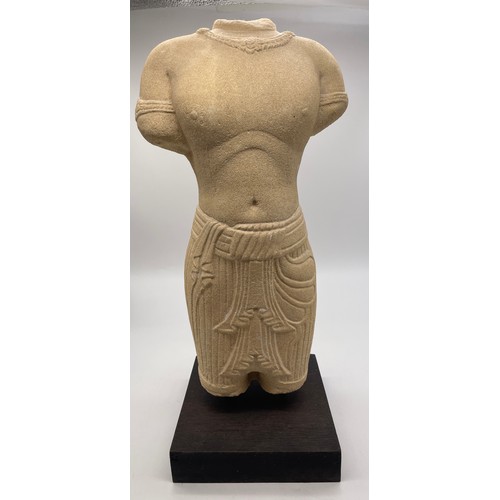 518 - SAND STONE EFFECT EGYPTIAN TORSO ON STAND