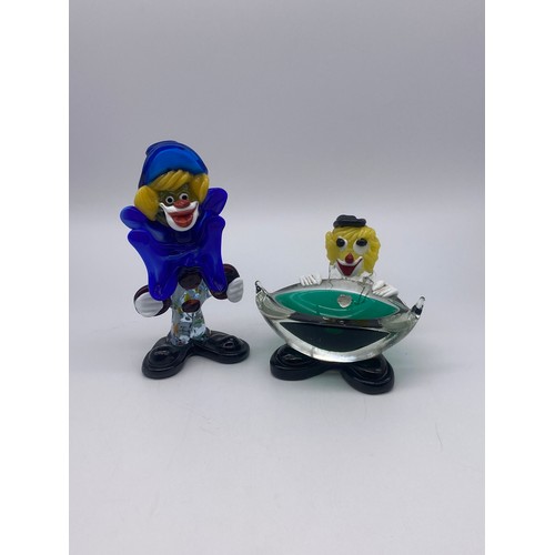 323 - TWO MURANO GLASS CLOWN FIGURES