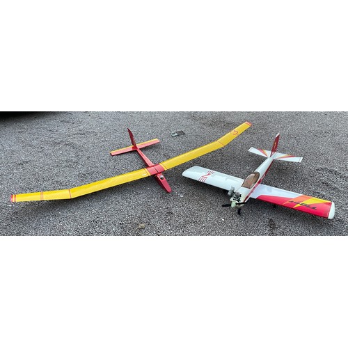 266 - SCRATCH BUILT REMOTE CONTROL MODEL GLIDER AND TIGER TS40L AEROPLANE