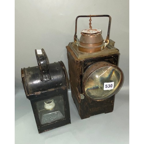 530 - LNED2 TYPE RAILWAY LANTERN AND ONE OTHER