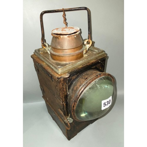 530 - LNED2 TYPE RAILWAY LANTERN AND ONE OTHER