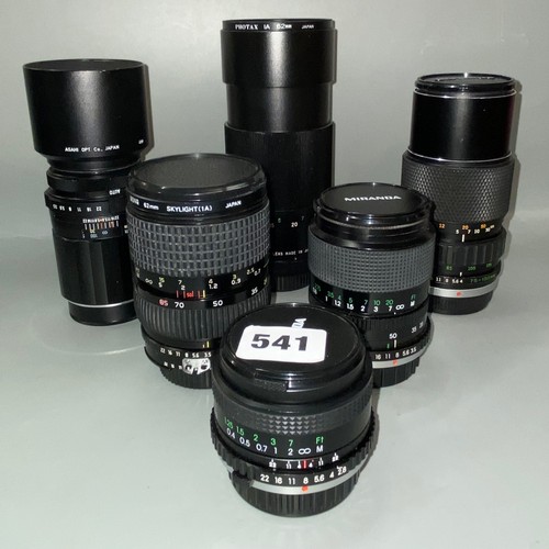 541 - OLYMPUS AND MIRANDA CAMERA LENSES