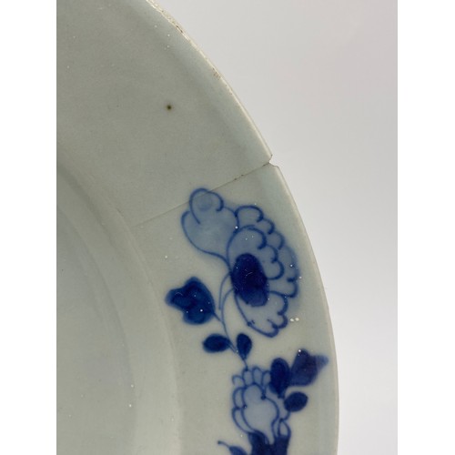 523 - PAIR OF 18TH CENTURY CHINESE BLUE AND WHITE PLATES AND JAPANESE PLATE DECORATED WITH VARIOUS INSECTS