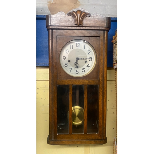 299A - OAK CASED ENFIELD PENDULUM WALL CLOCK