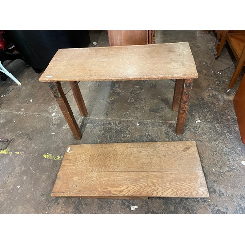 2 - TWO SMALL PLANK TOP FOLDING TABLES