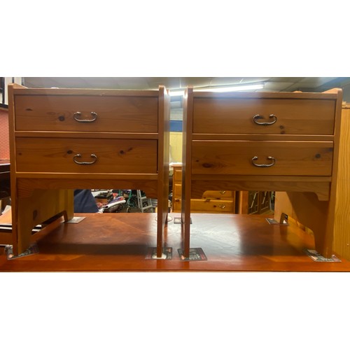 24 - PAIR OF PINE TWO DRAWER BEDSIDE CHESTS