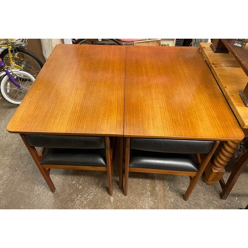 28 - MCINTOSH TEAK SQUARE DINING TABLE AND FOUR CHAIRS #9943