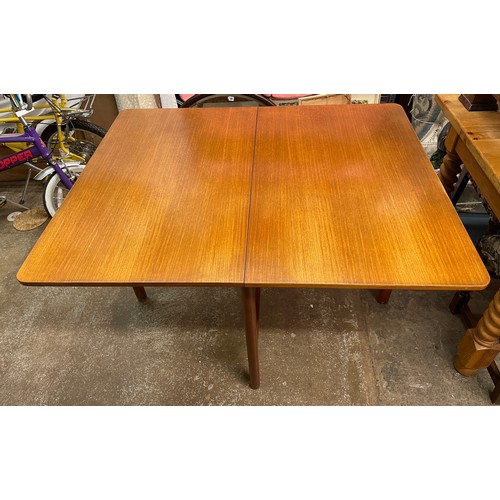 28 - MCINTOSH TEAK SQUARE DINING TABLE AND FOUR CHAIRS #9943