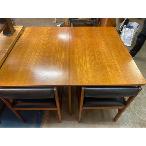 28 - MCINTOSH TEAK SQUARE DINING TABLE AND FOUR CHAIRS #9943