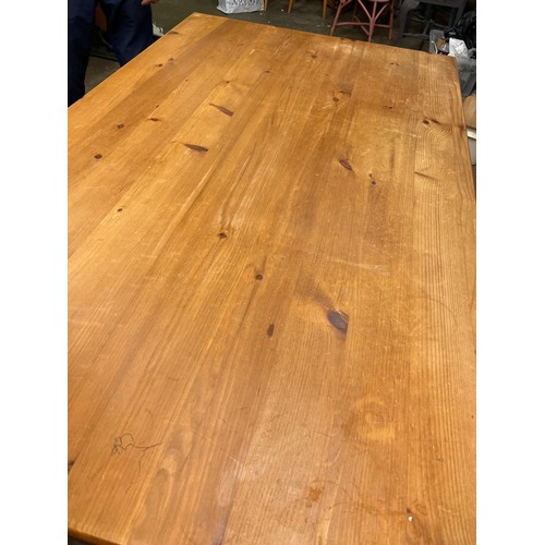 42 - PINE BARLEY TWIST FARMHOUSE TABLE WITH SINGLE END DRAWER