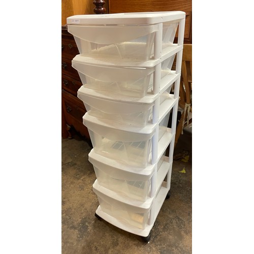 67 - CLEAR PLASTIC SEVEN DRAWER MOBILE CHEST