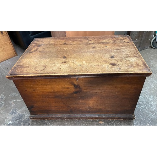 103 - 19TH CENTURY PINE TRUNK WITH CARRY HANDLES