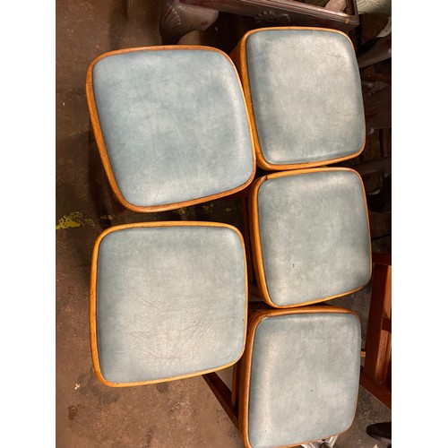 164 - FIVE 1950S BEECH KITCHEN STOOLS