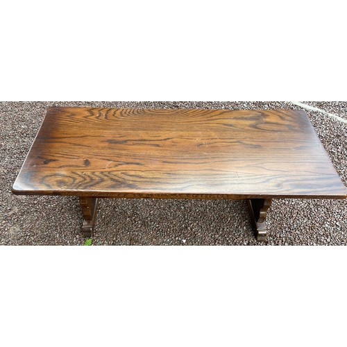 160 - OAK TRESTLE END COFFEE TABLE