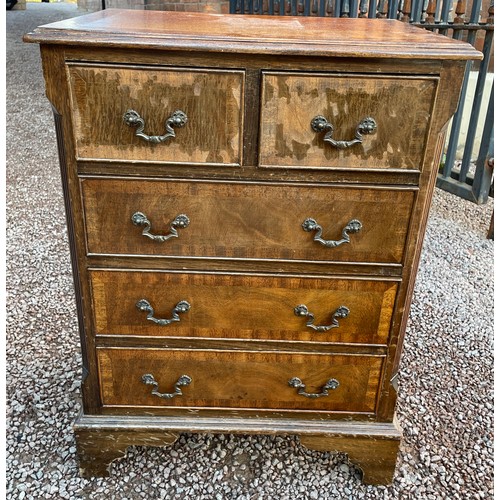 212 - REPRODUCTION GEORGIAN STYLE MAHOGANY TWO OVER THREE DRAWER CHEST