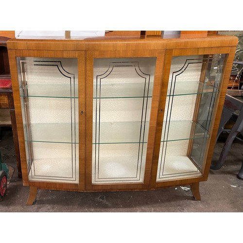 82 - WALNUT GLAZED DISPLAY CABINET