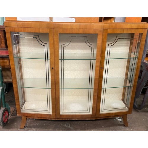 82 - WALNUT GLAZED DISPLAY CABINET