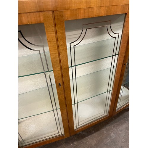 82 - WALNUT GLAZED DISPLAY CABINET