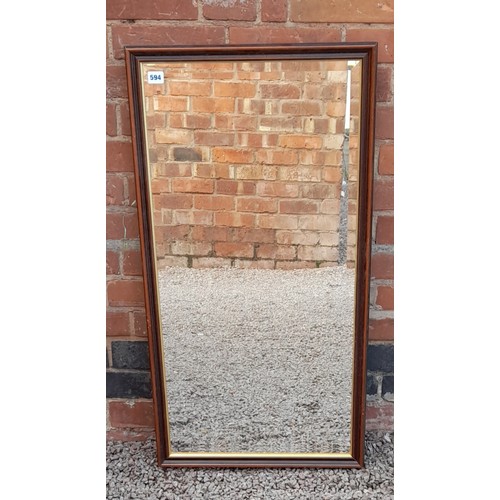 235 - MAHOGANY MOULDED FRAMED BEVELLED MIRROR