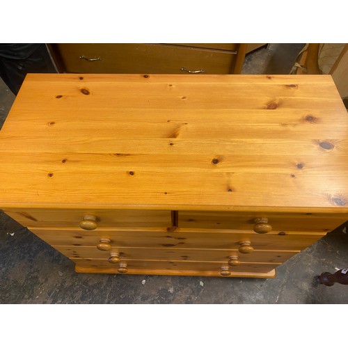 101 - PINE TWO OVER THREE DRAWER CHEST