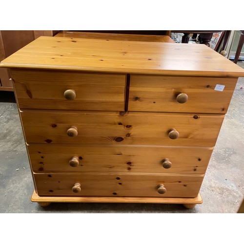 101 - PINE TWO OVER THREE DRAWER CHEST