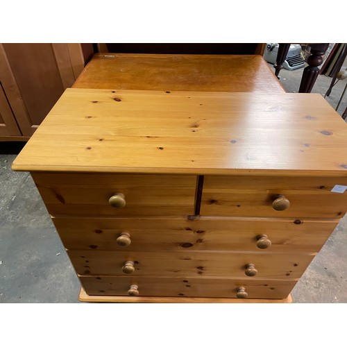 101 - PINE TWO OVER THREE DRAWER CHEST