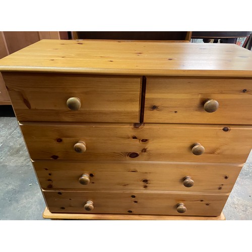 101 - PINE TWO OVER THREE DRAWER CHEST