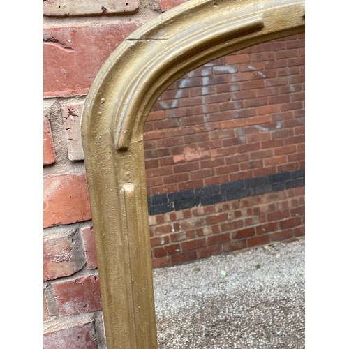 295 - VICTORIAN GILT PAINTED ARCHED OVERMANTLE MIRROR