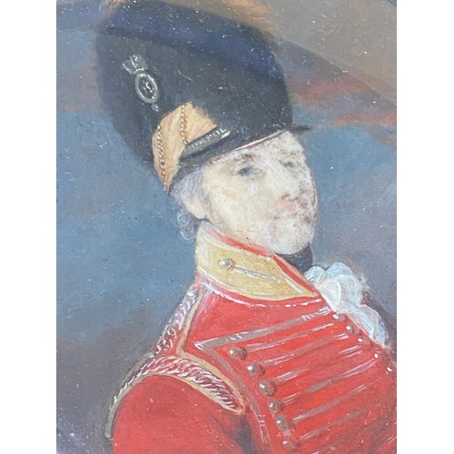 271 - F.FERRIER OVAL PORTRAIT MINIATURE OF OFFICER IN UNIFORM SIGNED DATED 1798 IN EBONISED FRAME