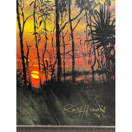 290 - ROLF HARRIS LIMITED EDITION GICLEE CANVAS 70/195 ENTITLED DARWIN DAWN