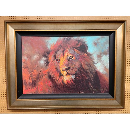 288 - ROLF HARRIS 116/195 CANVAS WINDSWEPT LION