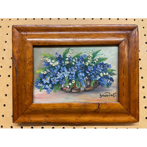 279 - SMALL TEXTURED OIL ON BOARD STILL LIFE OF WILD FLOWERS