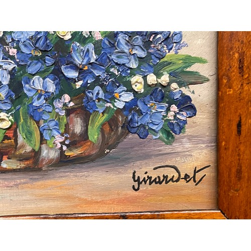 279 - SMALL TEXTURED OIL ON BOARD STILL LIFE OF WILD FLOWERS