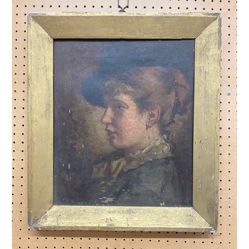 274 - W F RODEN (1818-1892) OILS ON CANVAS HALF LENGTH PORTRAIT OF A FEMALE