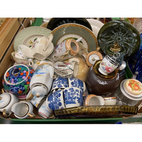 315 - CARTON - EGGSHELL SOUVENIR COFFEE SERVICE, EGG CODDLERS, AND VARIOUS CERAMICS