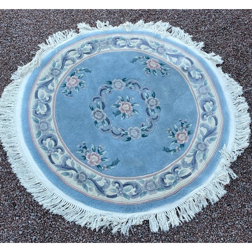 21 - CHINESE JADE GREEN FLORAL PRINT RUG