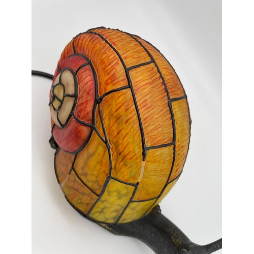 201 - REPRODUCTION COLOURED GLASS SHELL SNAIL LAMP