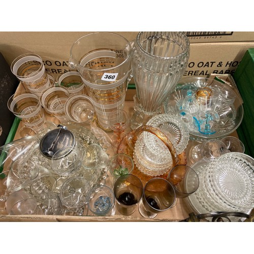 360 - CARTON - GLASS LEMONADE SET, SUNDAE BOWLS AND DISHES AND OTHER GLASSWARE