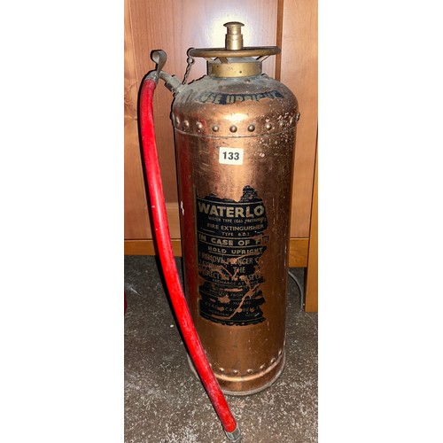 133 - VINTAGE COPPER WATERLOO FIRE EXTINGUISHER