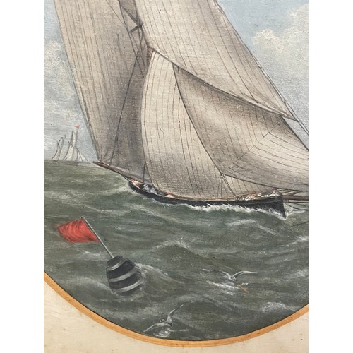 272 - ENGLISH SCHOOL WATERCOLOURS OF MASTED BARQUE 'THISTLE' A  PAIR FRAMED AND GLAZED